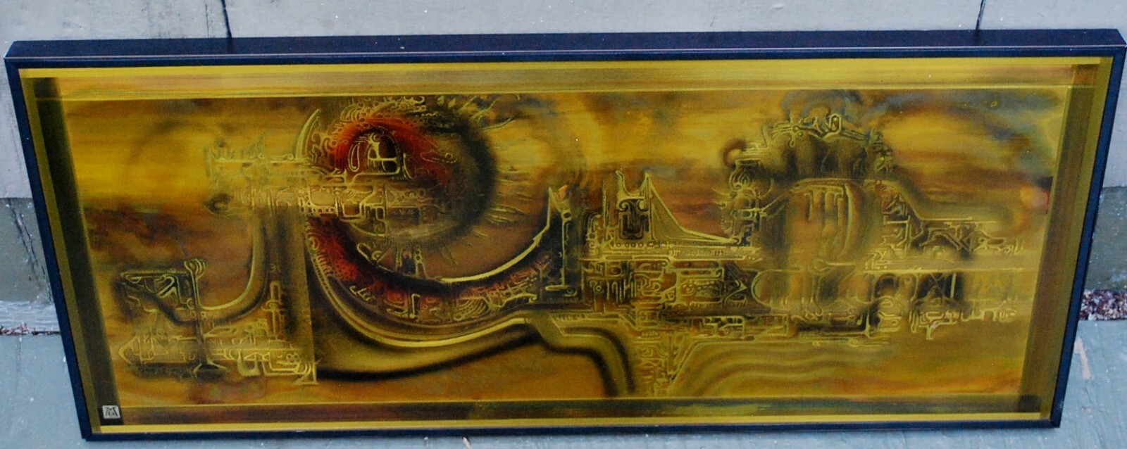Original BERNHARD ROHNE Acid Etched Brass Wall Hanging Art SIGNED DATED Bridges