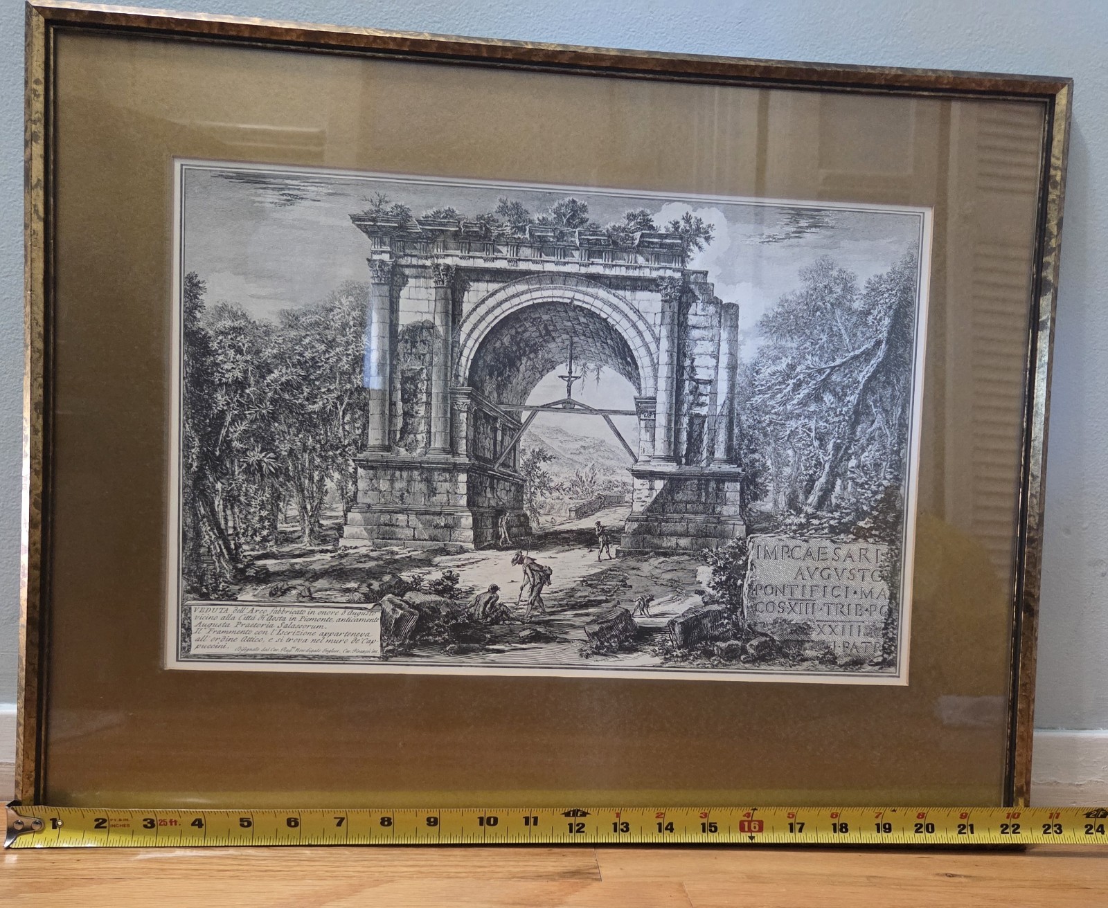 Rare Vintage Arch of Augustus by Piranesi, Giovanni Battista~Framed