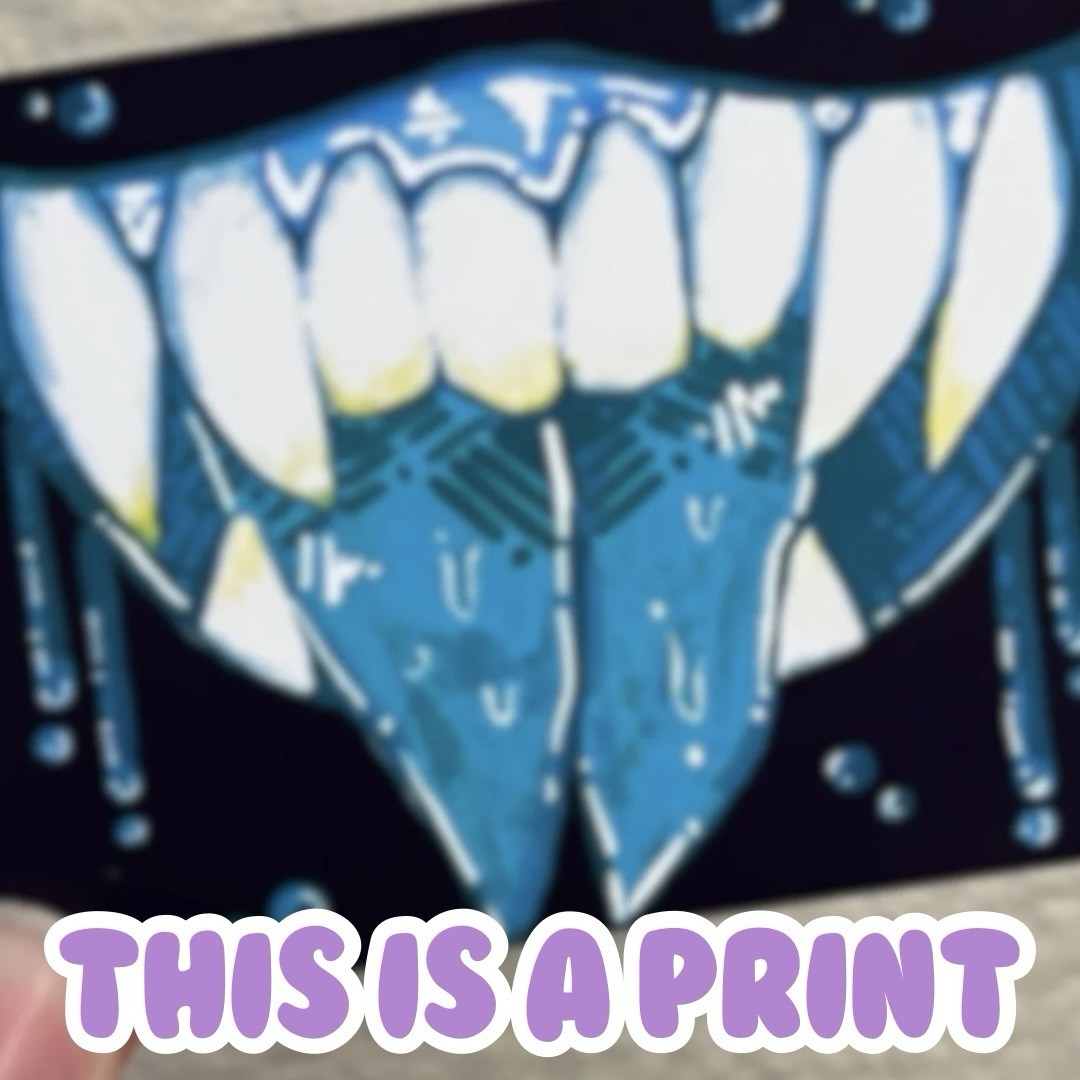 ACEO Art PRINT – Teeth – 2.5”x3.5” by HollowFayArt