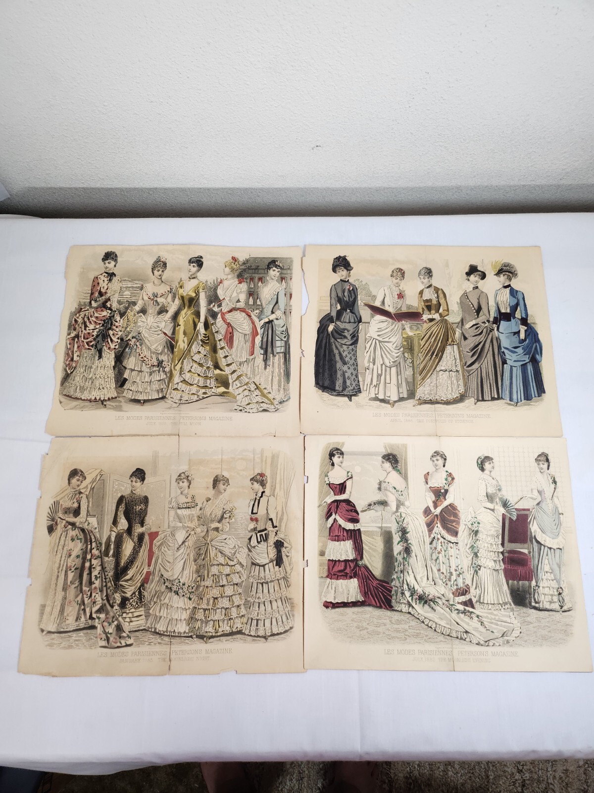 Antique Les Modes Parisiennes Peterson’s Magazine 24 color fashion plates book