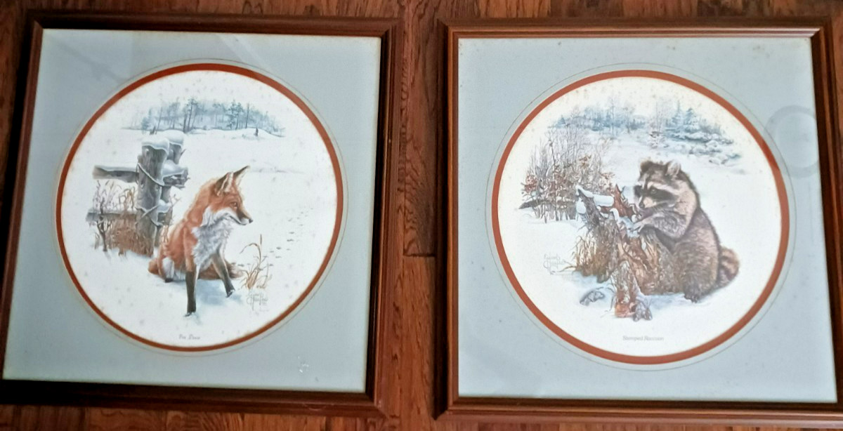 Eileen Hayes Limited Edition Art Prints “Stumped Raccoon” & “Fox Pause” 844/1500