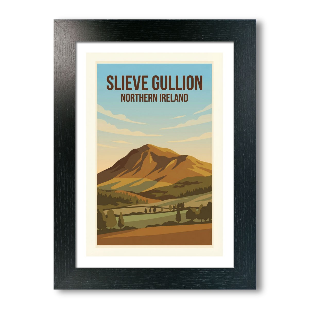 Slieve Gullion, Northern Ireland Travel Poster Giclee Art Print