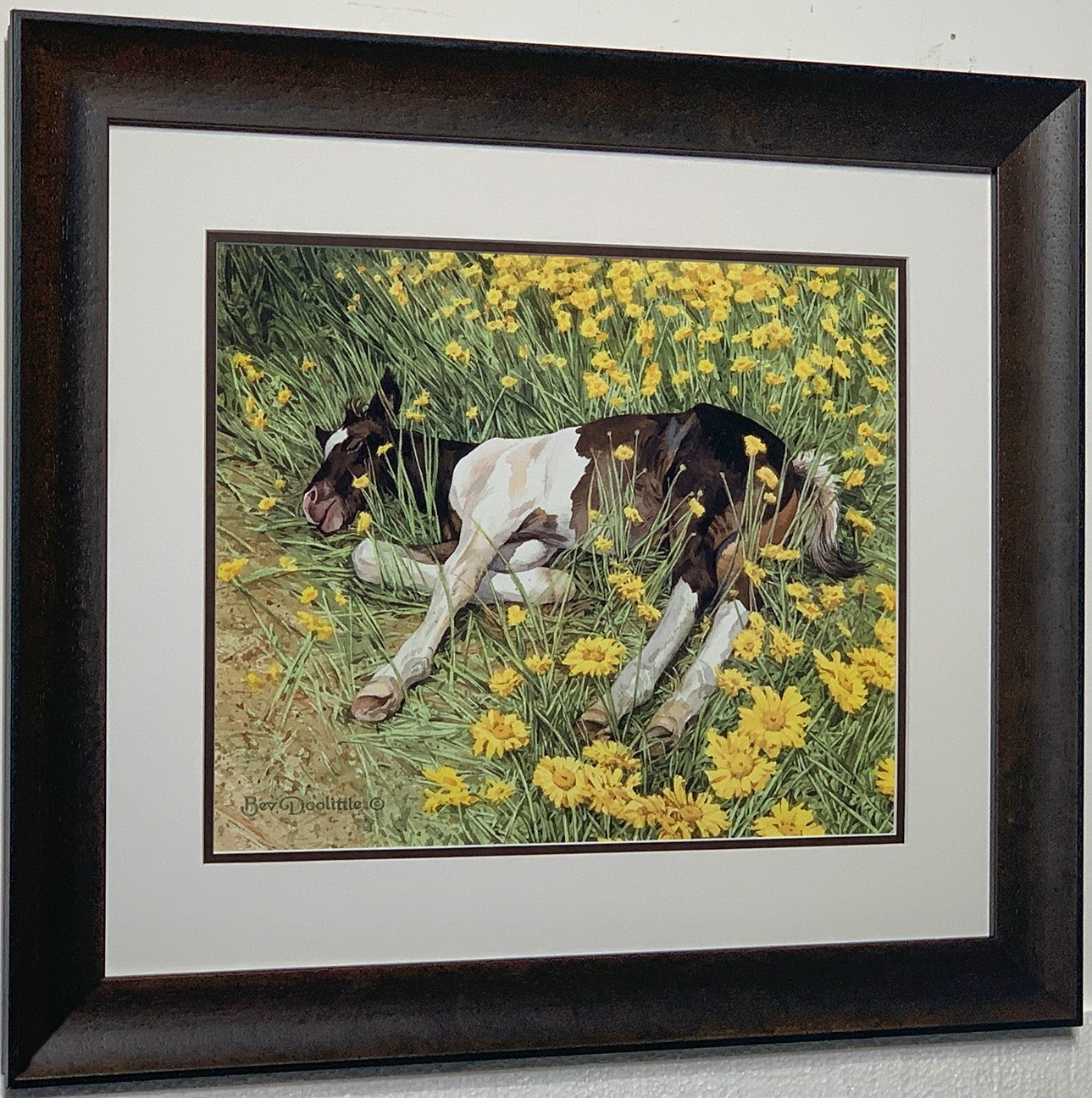 Bev Doolittle Spring Break Open Edition Matted and Framed Pinto Foal