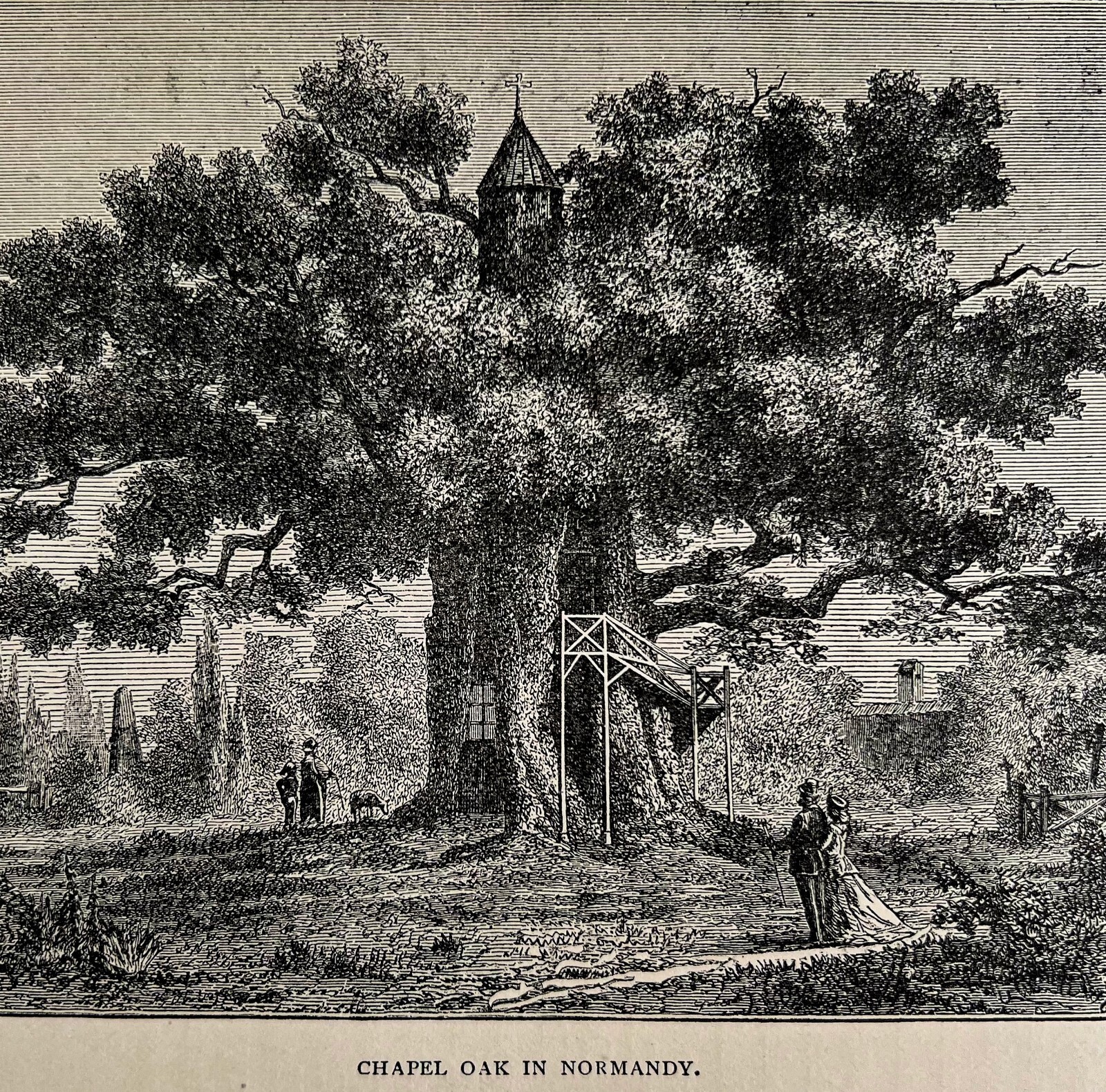 Chapel Church Oak In Normandy Woodcut Print 1887 Victorian Religious Art DWEE19