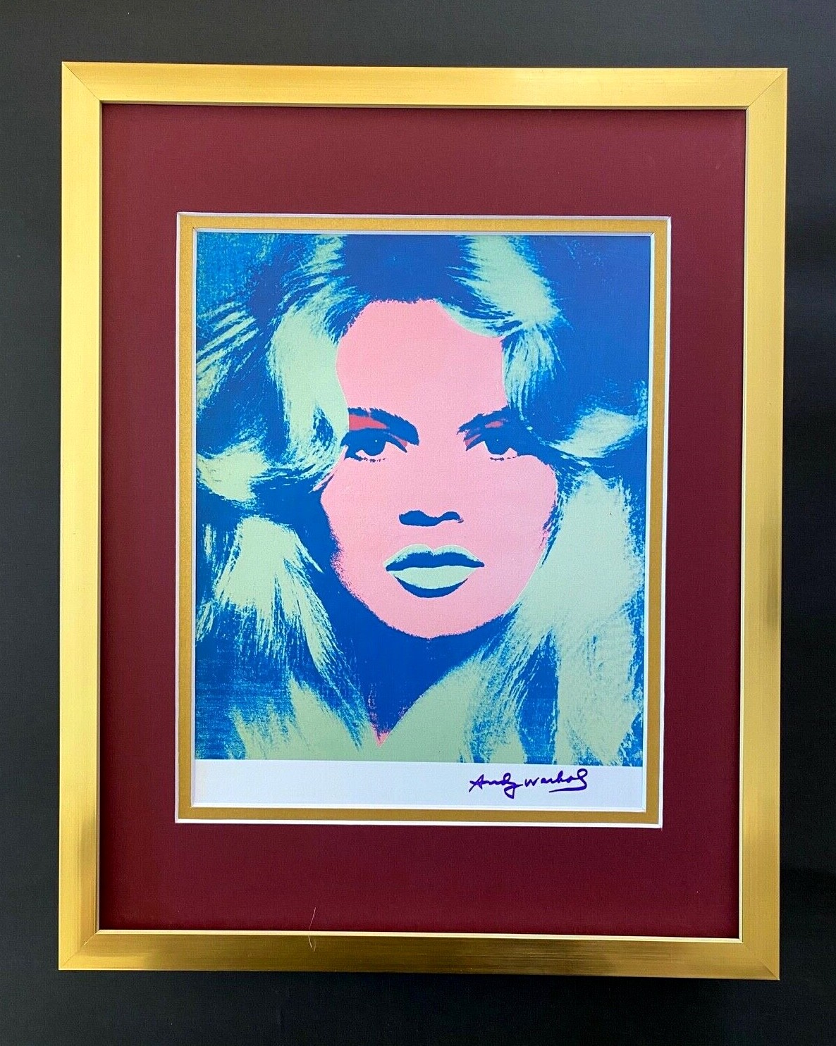ANDY WARHOL 1984 SIGNED AWESOME BRIGITTE BARDOT PRINT matted to 11X14 $549=