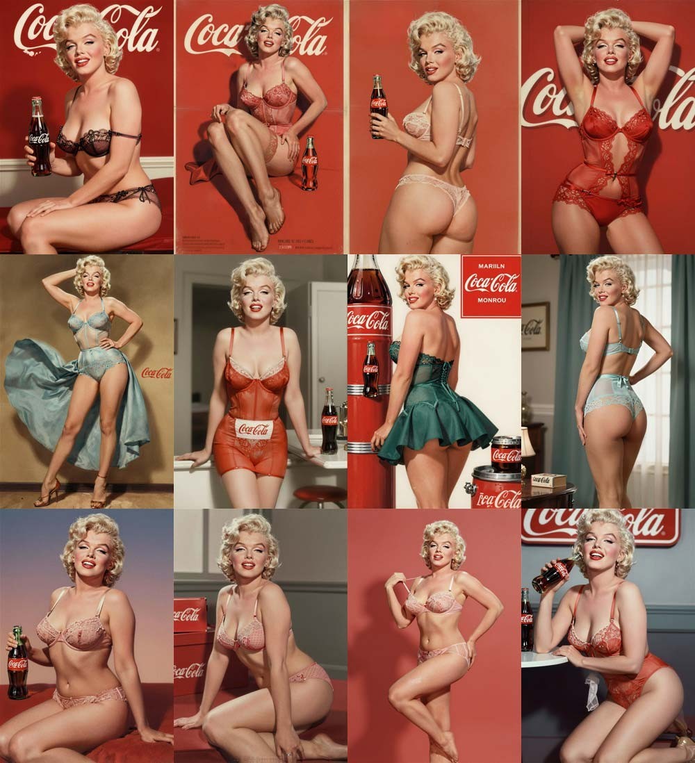 Canvas Art Print-Metal Tin Plaque Artwork Sexy Illustration Marilyn Monroe