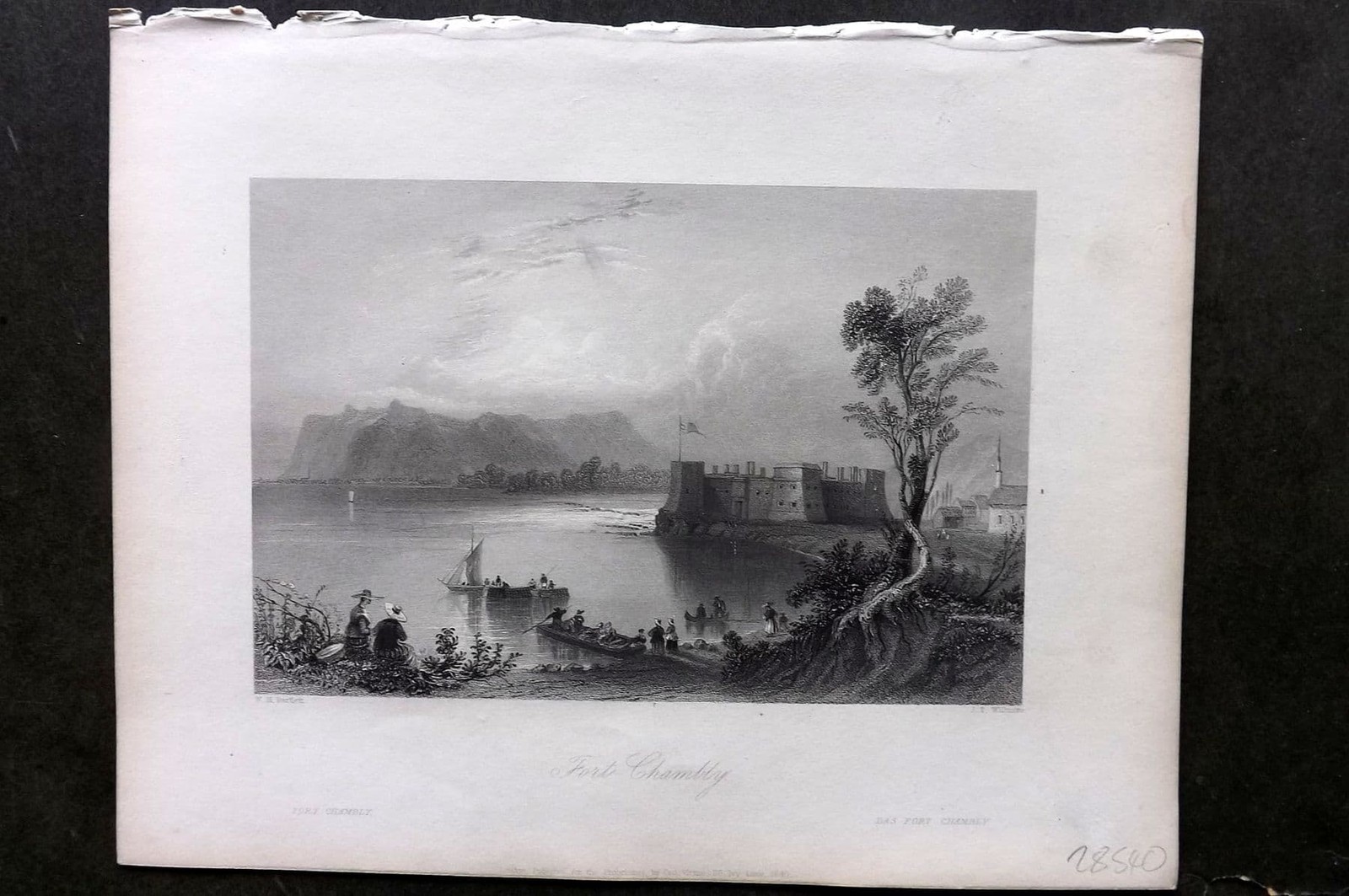 Bartlett Canada 1842 Antique Print. Fort Chambly