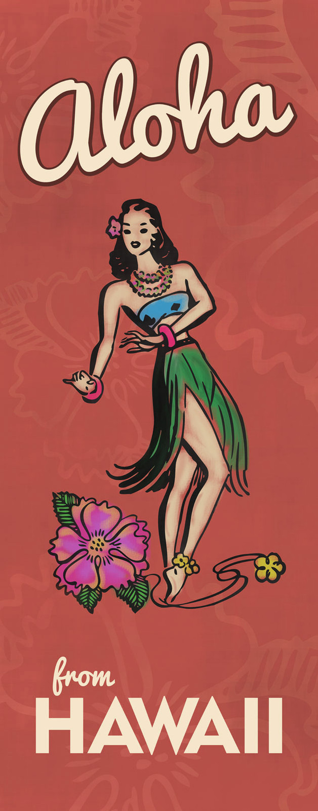 Hawaii Travel Advertisement Poster Hawaiian Vintage Retro Reprint Ready to Frame