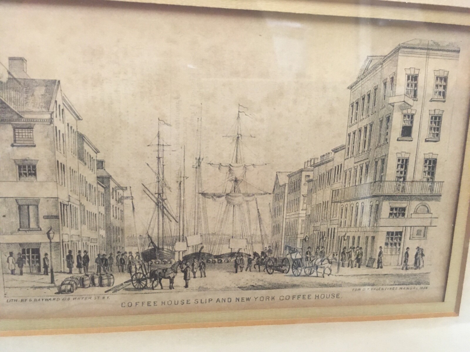 Antique George Hayward lithograph 120 water St NY VALENTINE’S MANUAL 1856 Rare