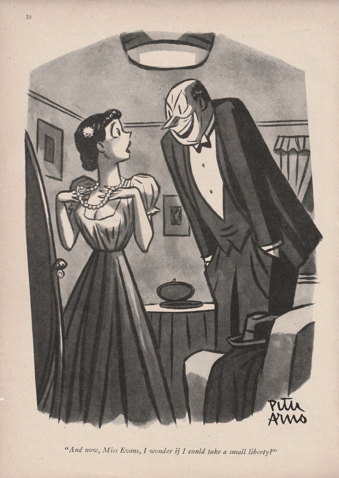 1950’s (2) Peter Arno Cartoons – Vintage Original Art Prints 7”x9” Humor NYM Lot