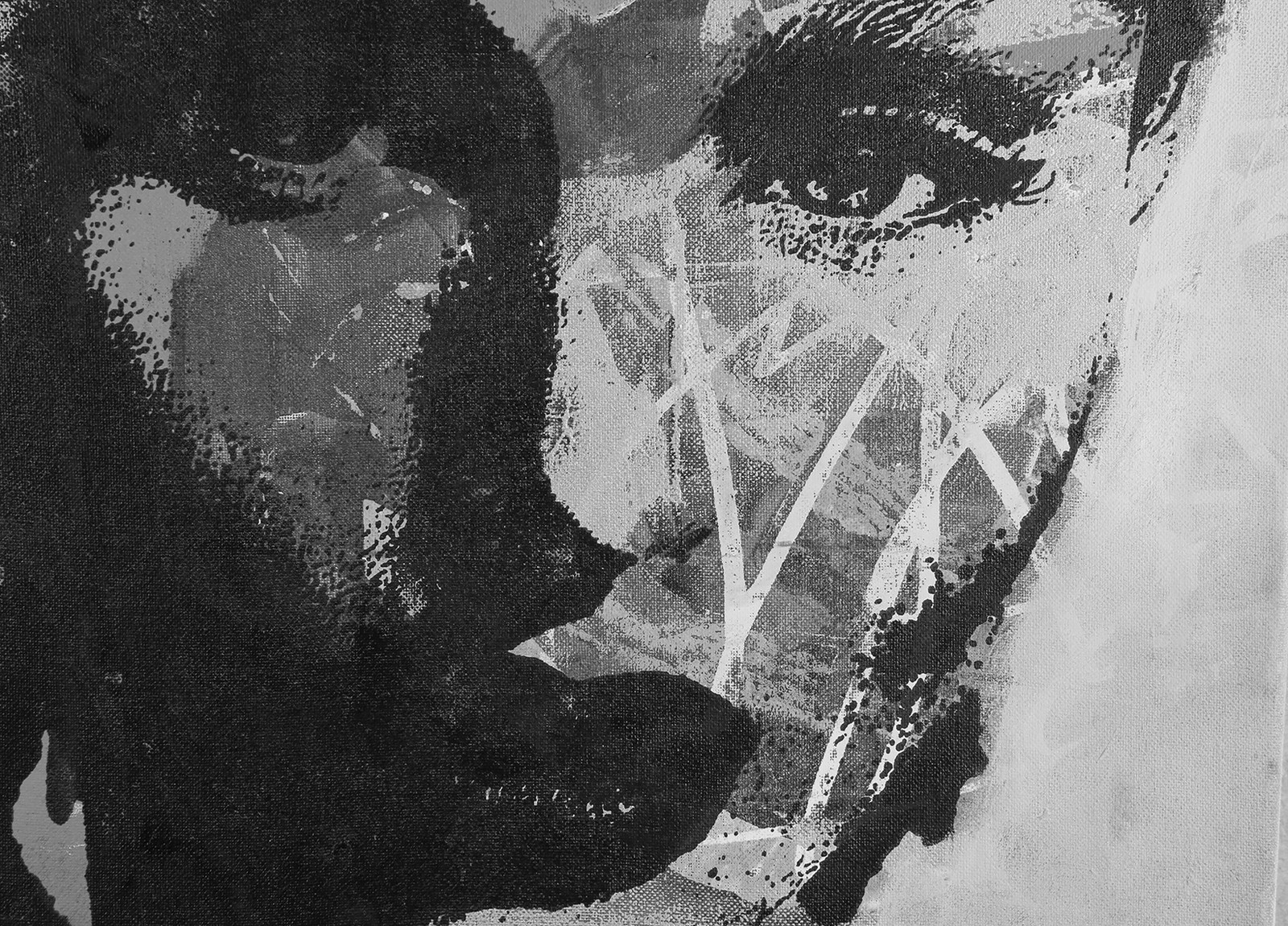 59″ poster satin paper Print black white pop Street Art girl warhol woman face