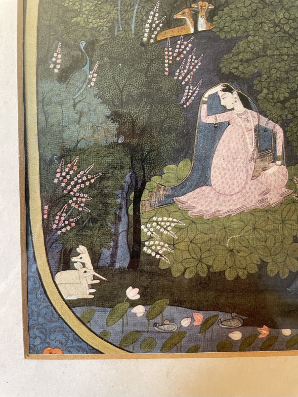 Indian Woman Framed Print Woman In Forest Woodland Scene Crescent Moon Animals