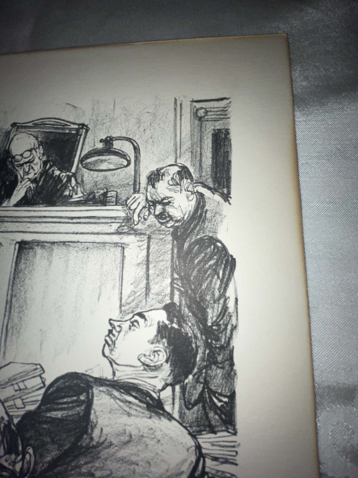 William Sharp 1900-1961 Lithograph Courtroom Sketch “Sleeping Judges”?
