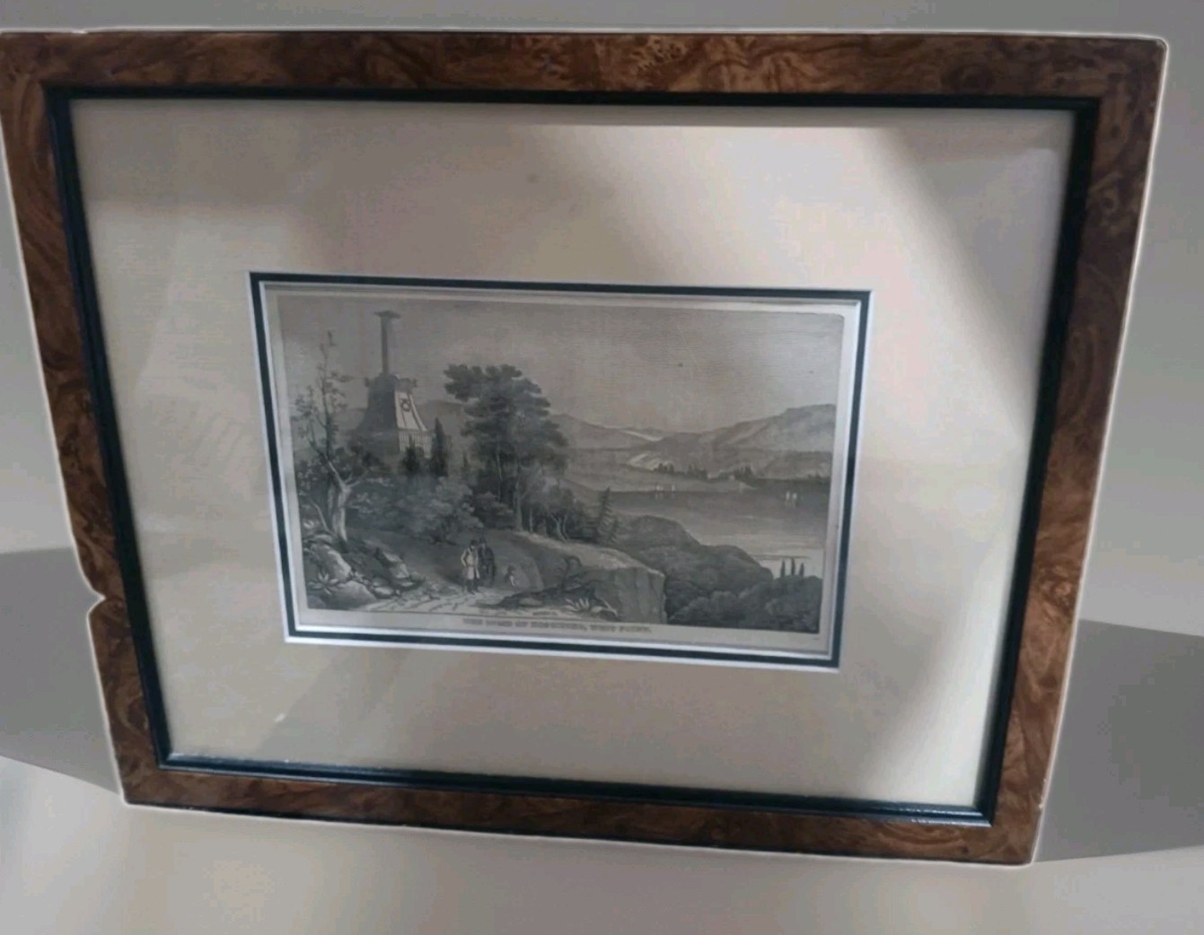 Antique 11×13 Framed/Matted 1878 Wood Engraving THE TOMB OF KONCIUSKO WEST POINT