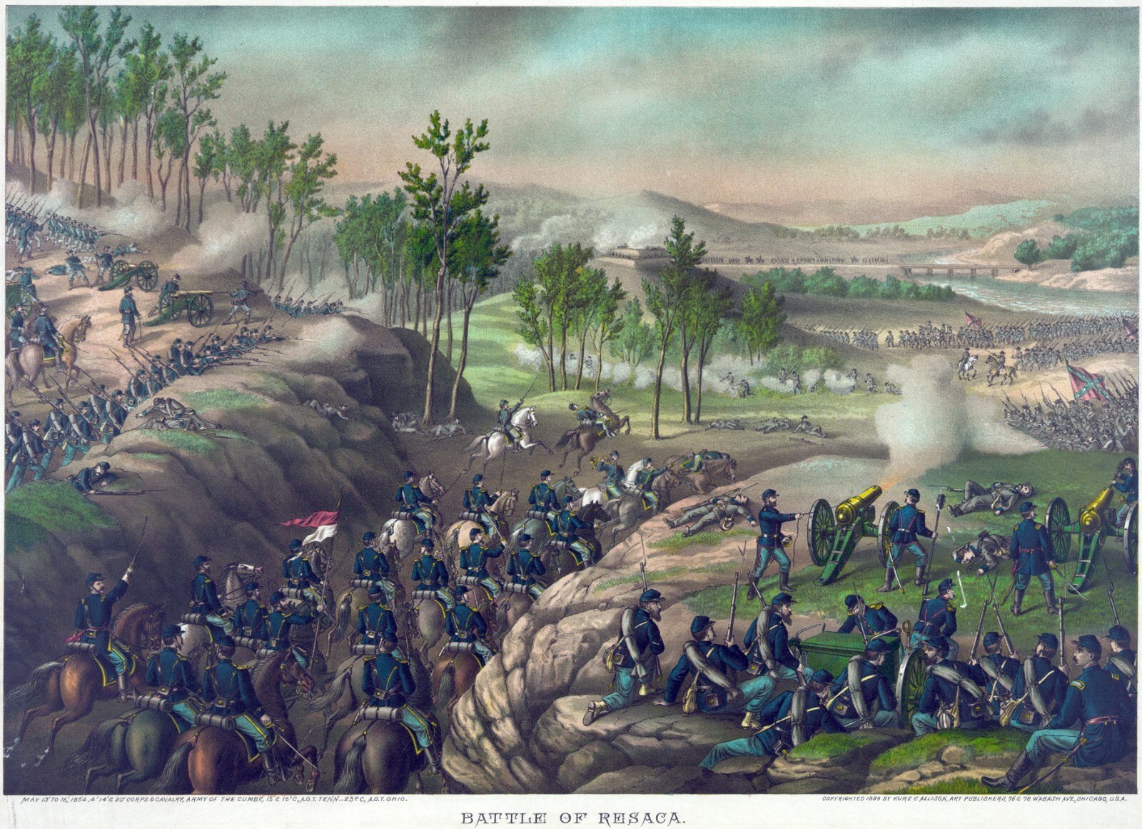 Kurz Allison Civil War Battle of Resaca May 13 1864 13″ x 19″ Reproduction