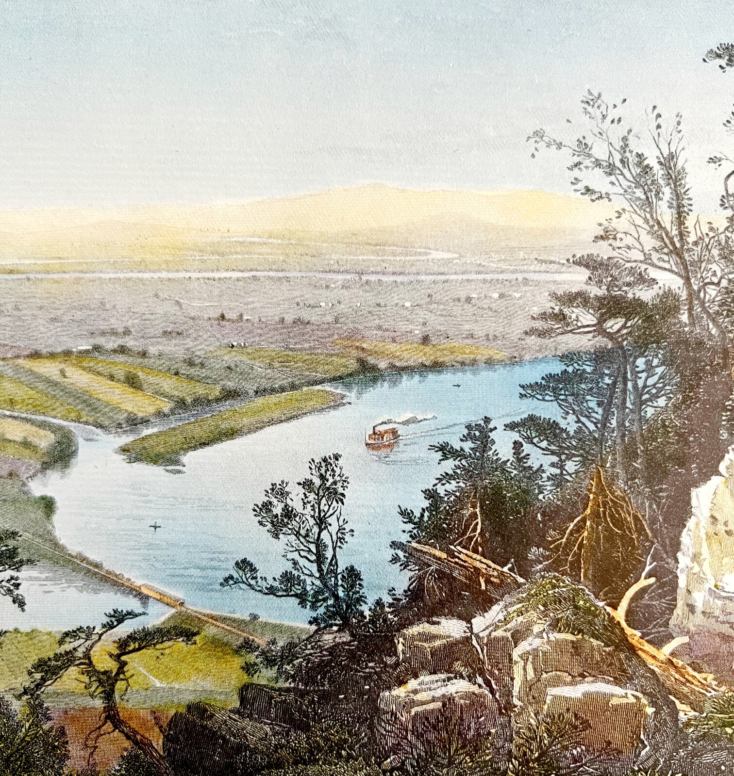 Connecticut Valley Mount Tom 1974 Lithograph Of Victorian Era Engraving DWW8A
