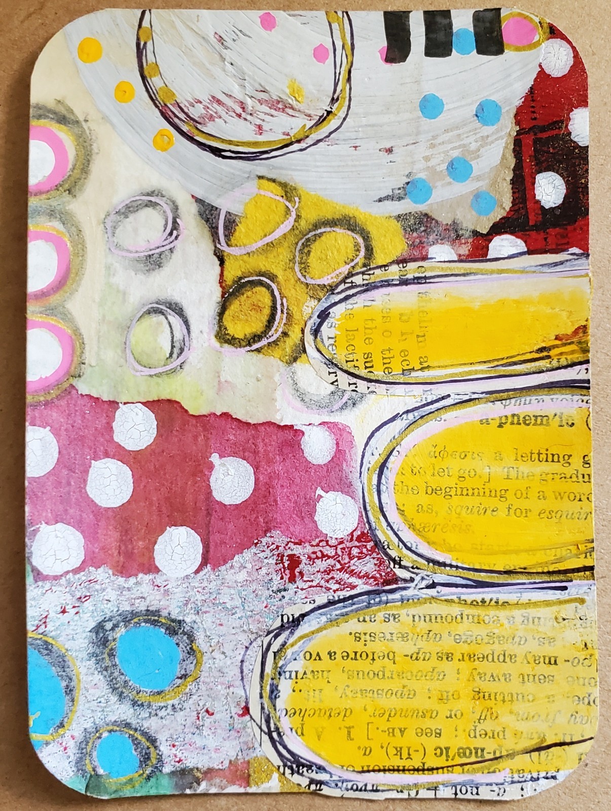 ACEO Original Abstract Art 2.5″ x 3.5″ Numbered And Signed OOAK Mixed Media