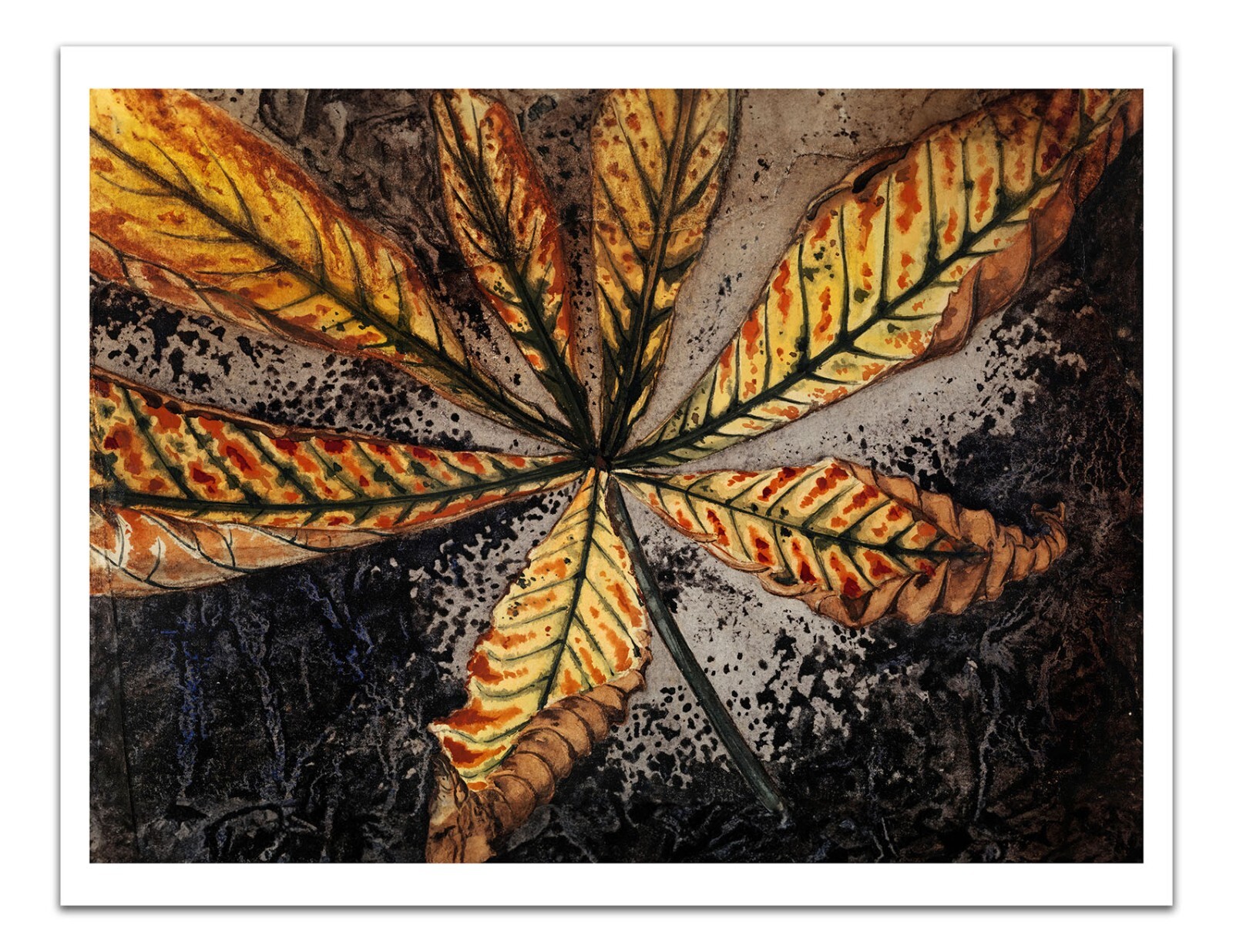 CHESTNUT LEAF (1877-1924) by Julie De Graag ART NOUVEAU 22X17″ Premium Art Print