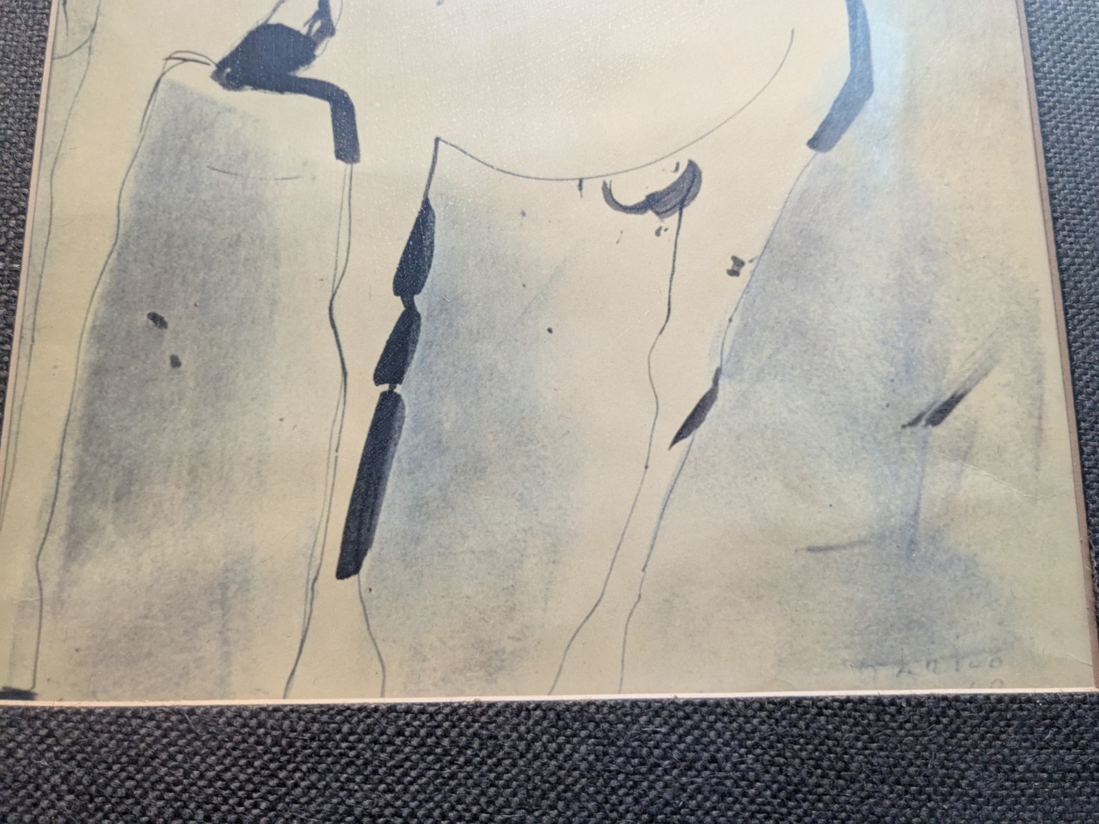 Marino Marini 1901-1980 HORSE & RIDER c. 1949 Ink & Pastel on Paper or Collotype