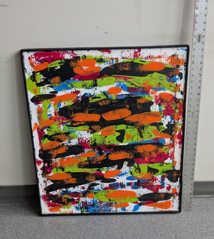 Framed Abstract Multicolor Art Print, Portrait Orientation, Medium, Single Piece