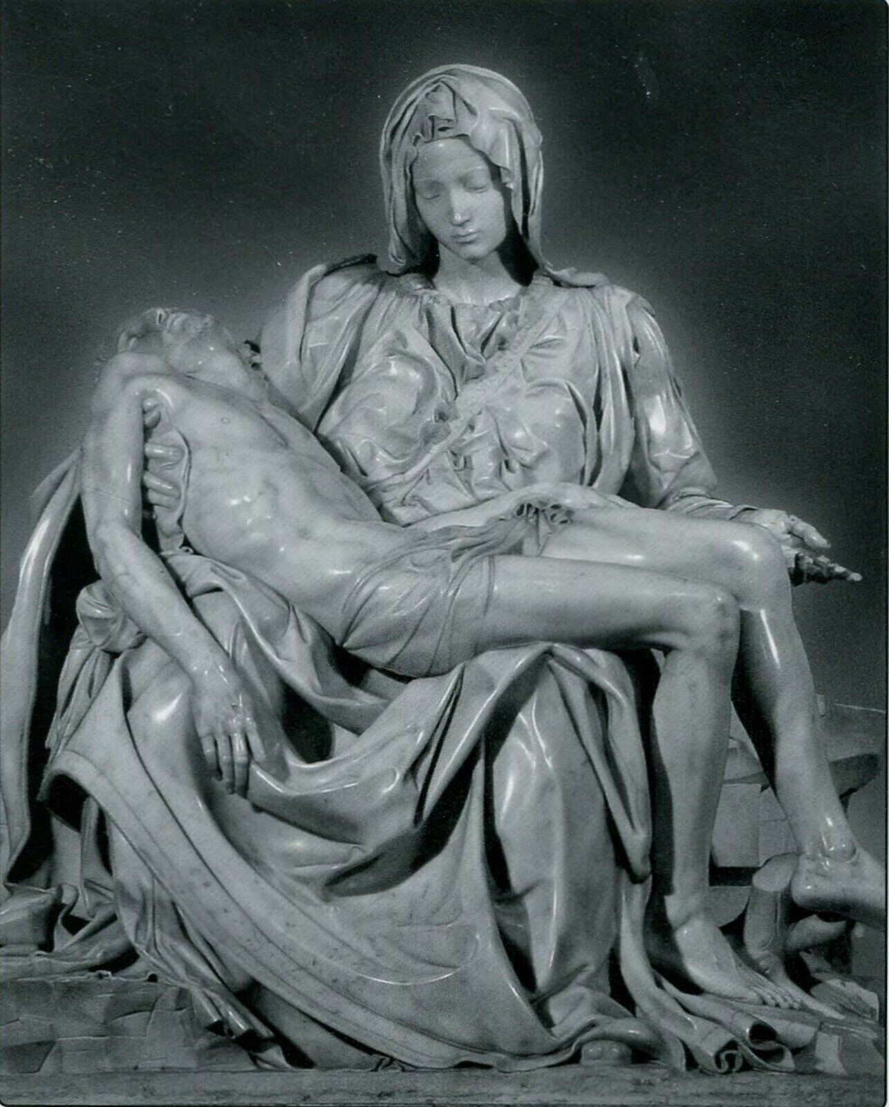 Pieta Blessed Virgin Mary cradling JESUS 8″ x 10″ ULTRA PREMIUM SATIN PRINT