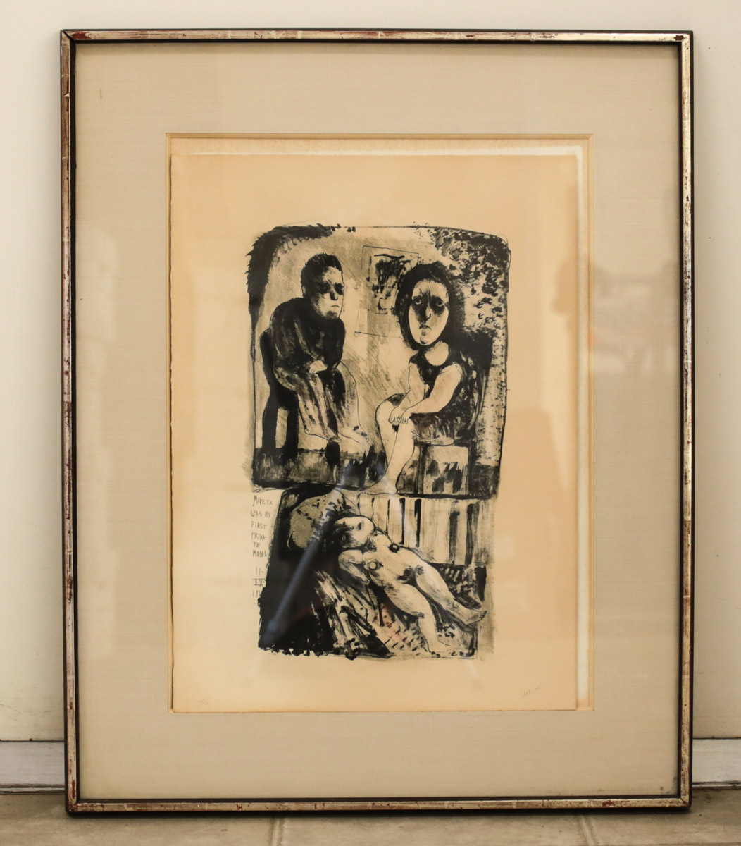 Jose Luis Cuevas Mexican 1934 Lithograph Recollection of Childhood 3