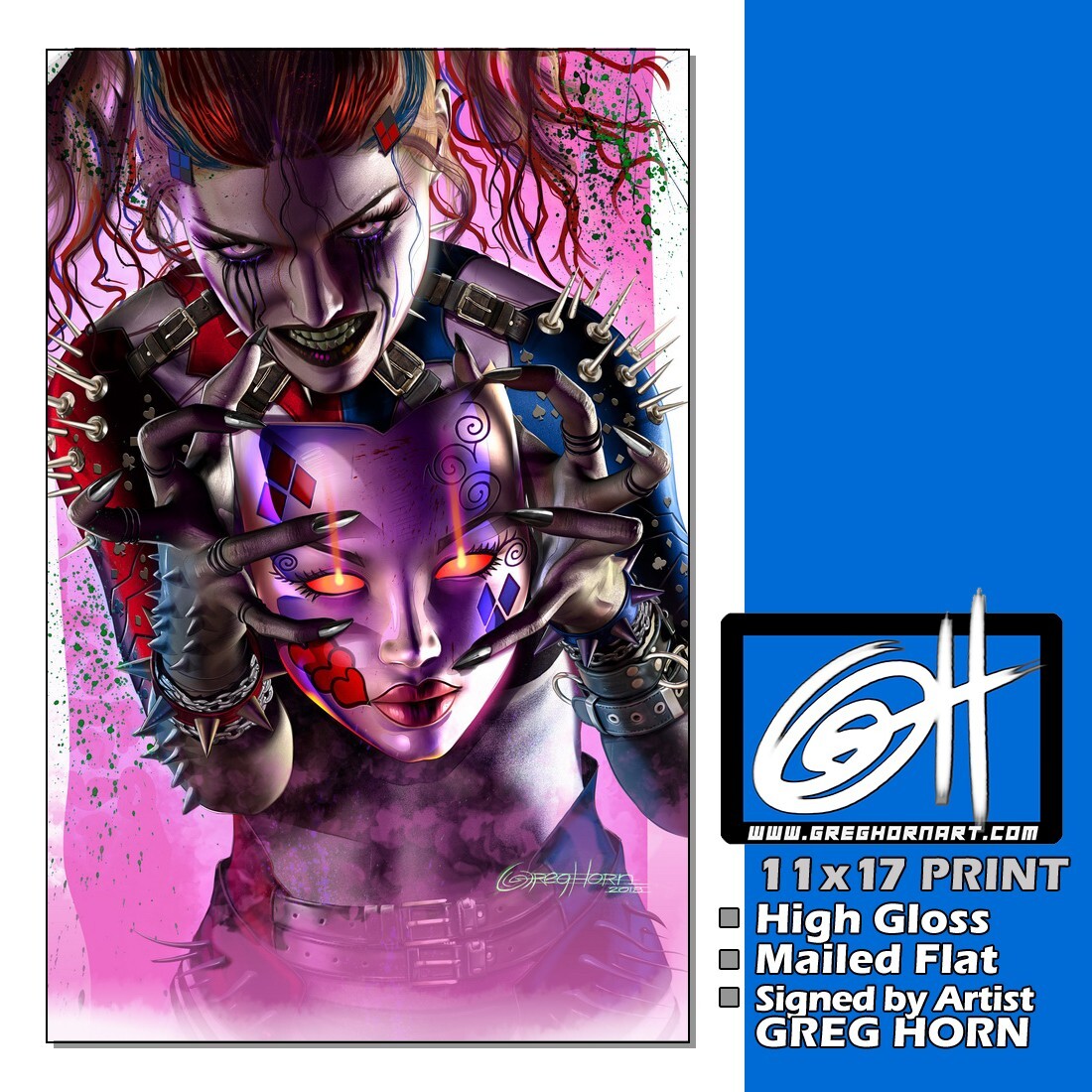 Harley Quinn Dark Nights Metal “B” 11×17 Print Signed by Artist Greg Horn