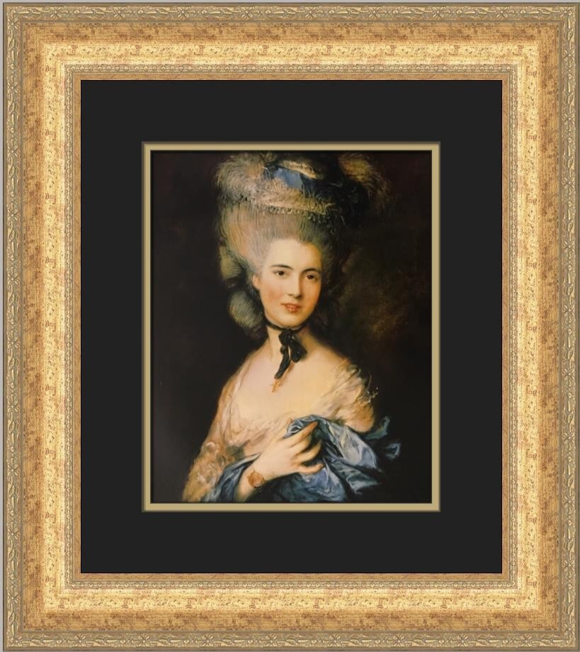 Thomas Gainsborough Portrait of a Lady in Blue Custom Framed Print