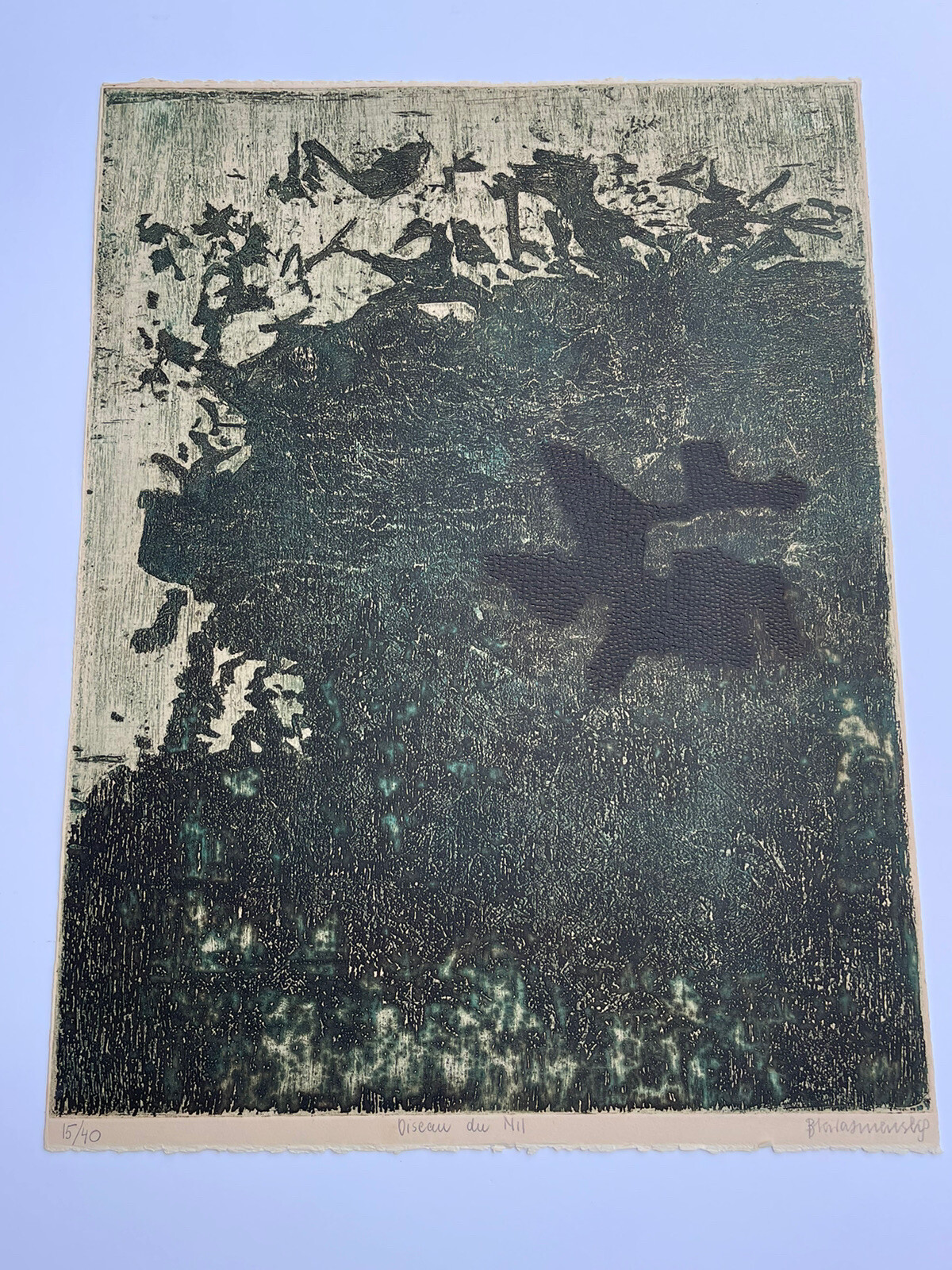 Barbara Kwasniewska Embossed Etching Rare Abstract Expressionism Listed Vintage