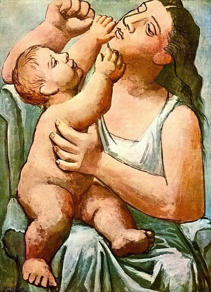 Mother and Child (1921) Signed Pablo Picasso – 17″ x 22″ Fine Art Print – 00845