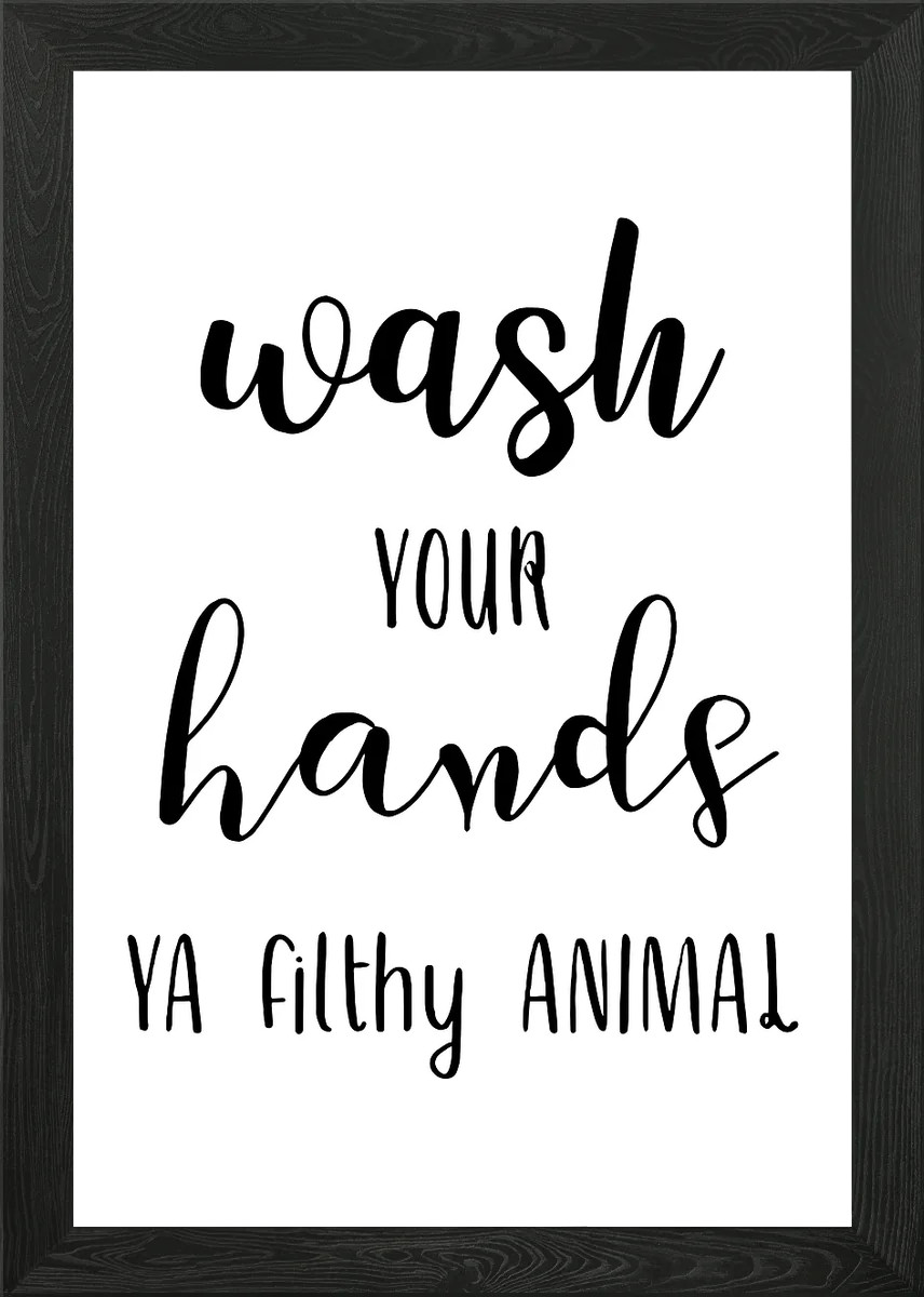 Wash Your Hands Framed Wall Art Poster Canvas Print Picture