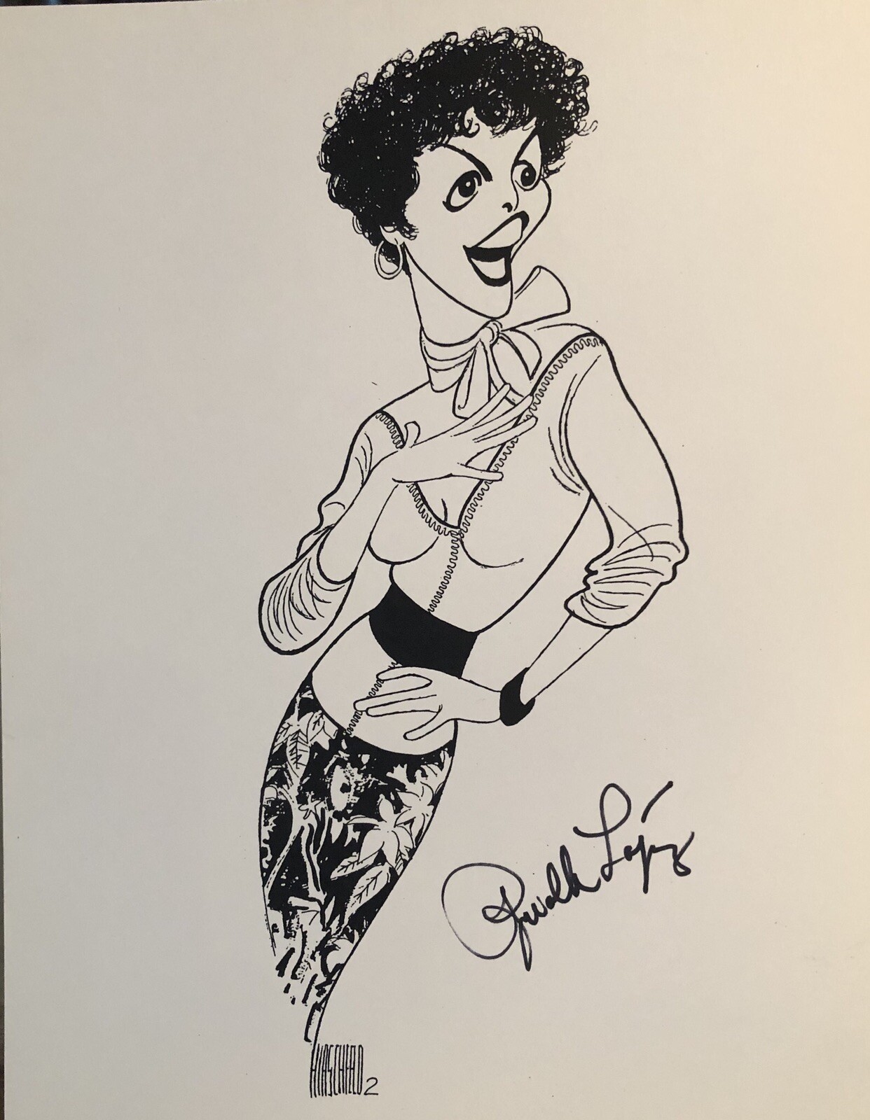 Priscilla Lopez Signed Al Hirschfeld Print NON PASQUALE – Off Broadway