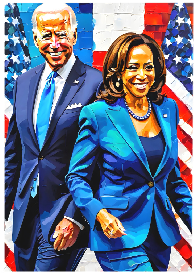 JOE BIDEN & KAMALA HARRIS * Fun Novelty * POLITICS * Art Card * ATC ACEO
