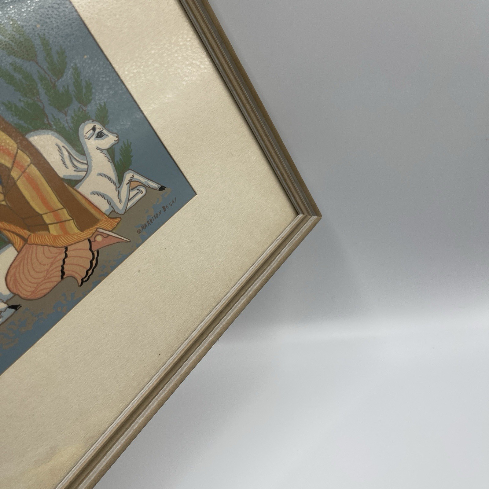 Vintage Harrison Begay Signed Maiden With Lamb Silked Screen Print Navajo Art