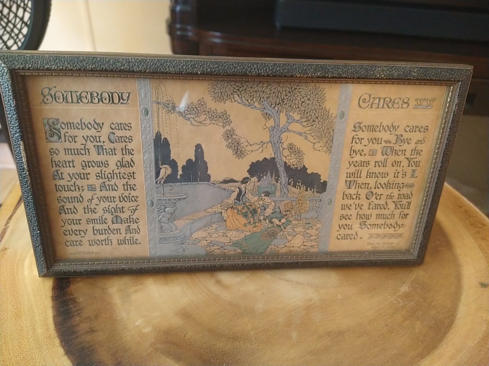 Vintage Edgar Franks “Somebody Cares” Print Framed