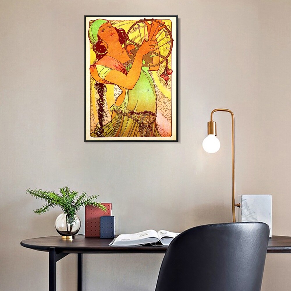 Framed Canvas Giclee Print Salome by Alphonse Mucha Wall Art Home Decor