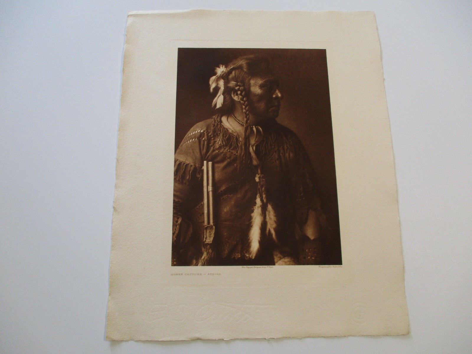 EDWARD CURTIS RESTRIKE PHOTOGRAVURE FROM THE PLATE PORTRAIT AMERICAN INDIAN