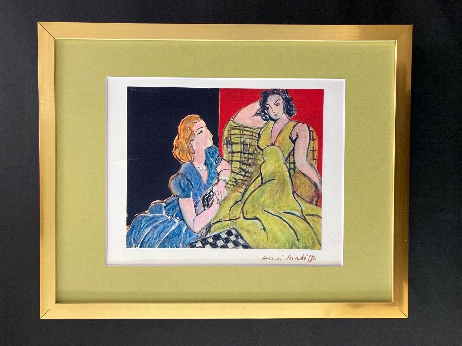 HENRI MATISSE VINTAGE 1948 AWESOME SIGNED PRINT FRAMED READY TO HANG
