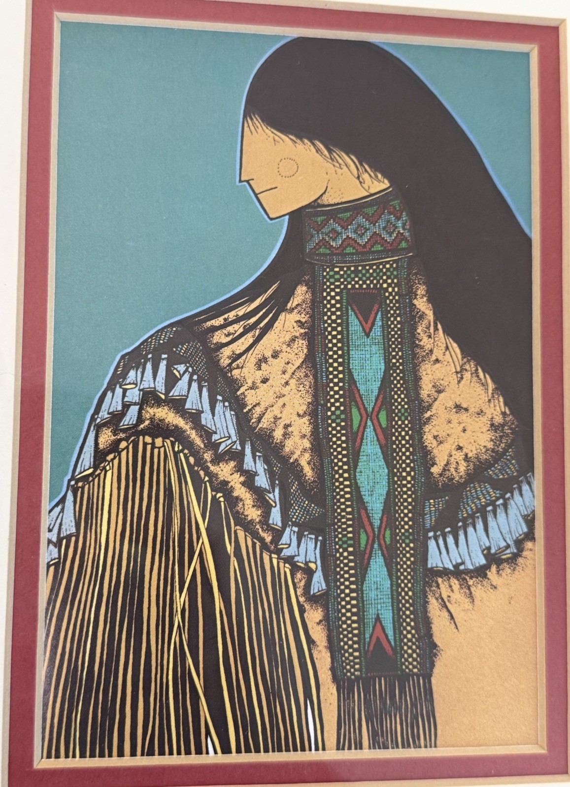 Amado Maurilio Pena Jr. Mujer Apache Art Print Matted and Framed 11×9 Native