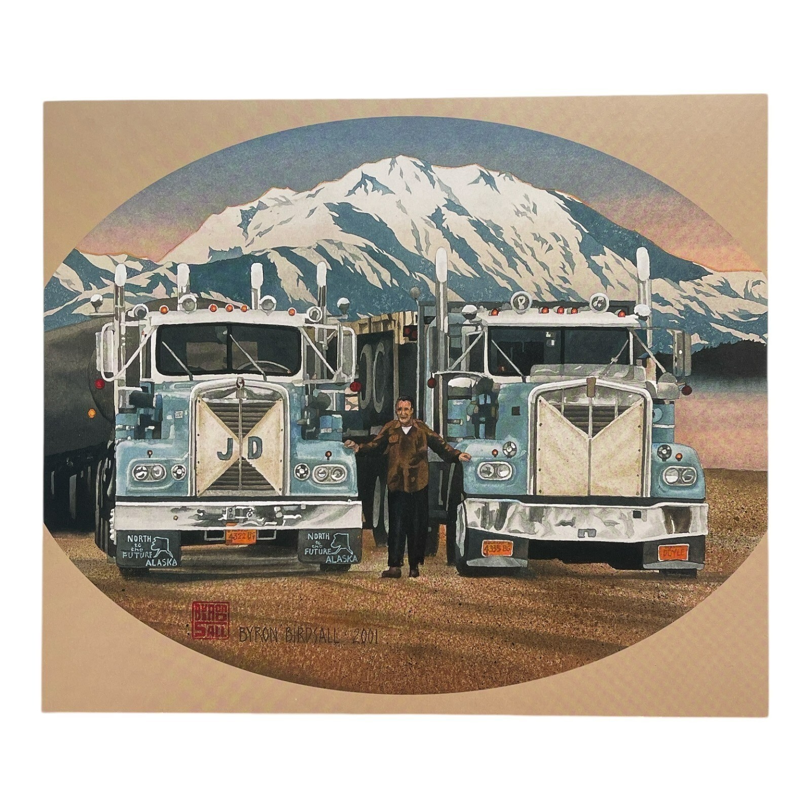 Byron Birdsall Alaska Weaver Brothers Semi Trucks Denali Mountain Art Print 2001