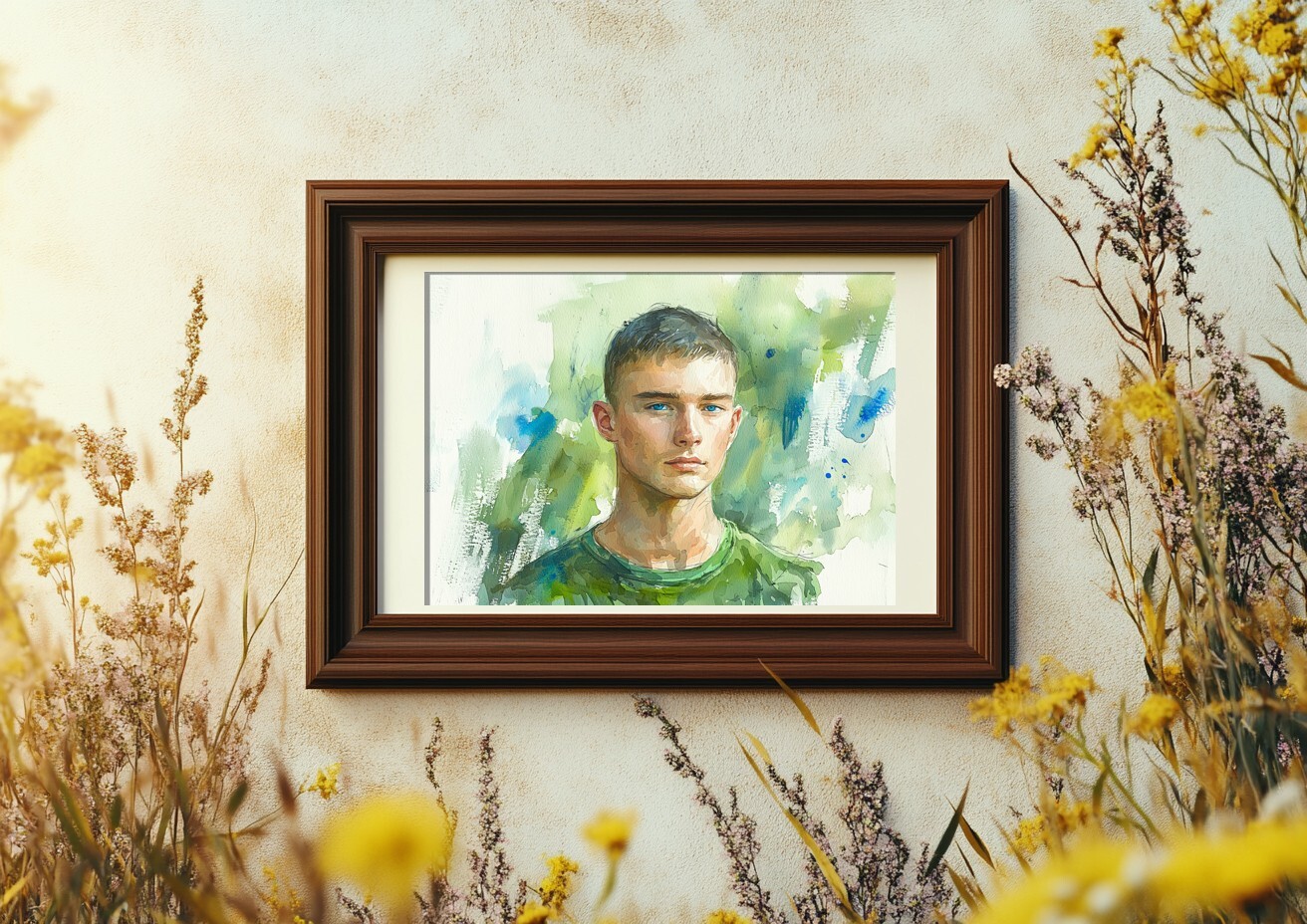 Handsome Young Man 5″x7″ Print on Matte Paper | Realistic Portrait Art