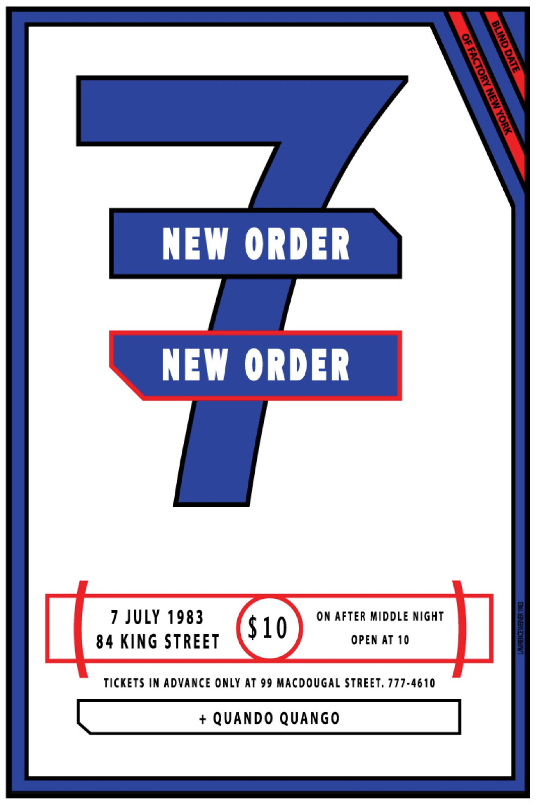 New Order & Quando Quango @ The Paradise Garage 1983, Giclée Print 24″ x 36″