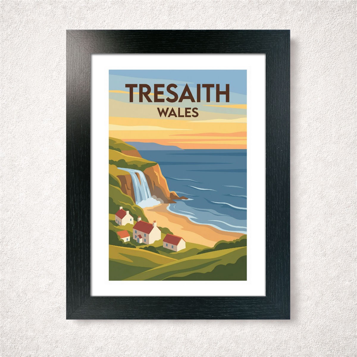 Tresaith, Wales Travel Poster Giclee Art Print 389-2