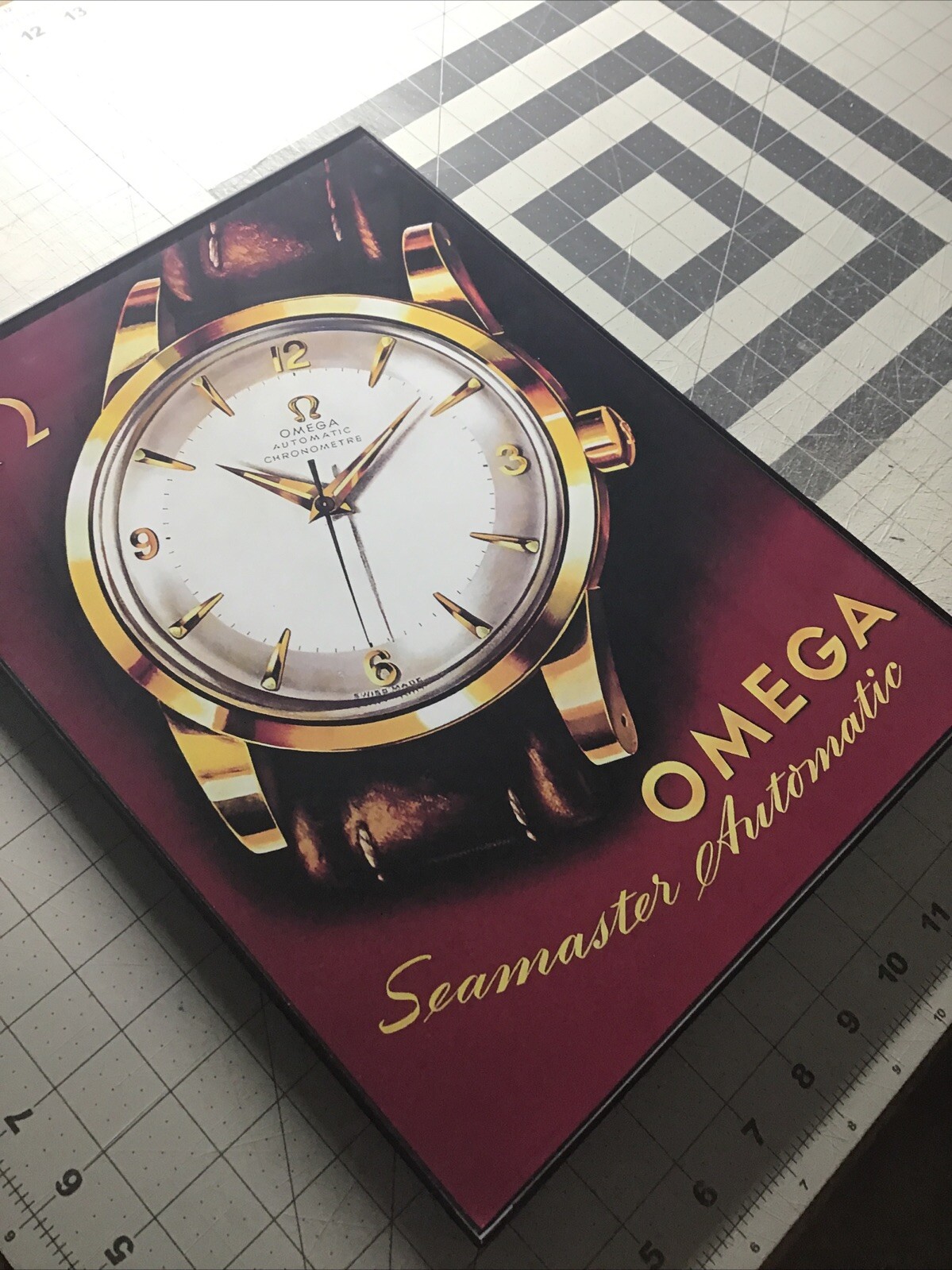 Omega Vintage Luxury Watch Advertisement Reprint Poster Watch Framed 12×15