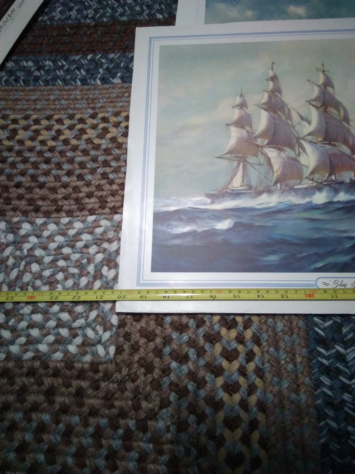 3 Frank Vining Smith lithograph prints tall ships at sea sovereign of the sea ++