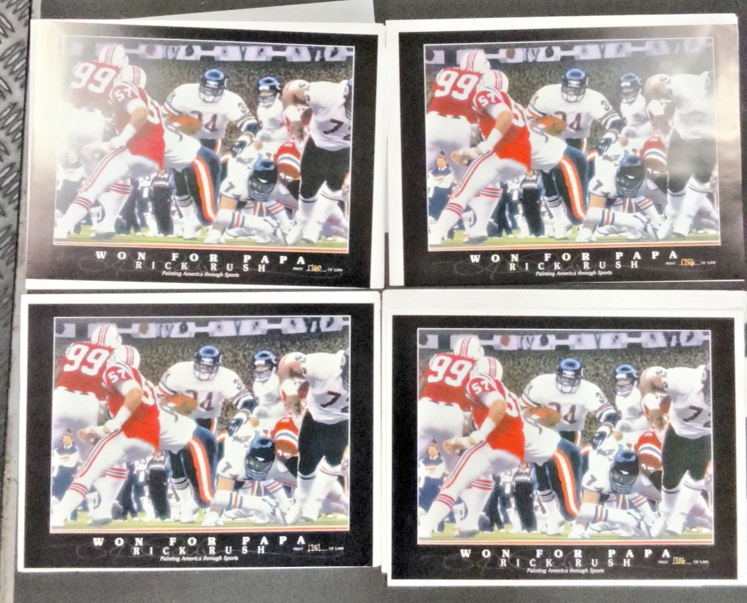 4 Walter Payton Lithographs Won For Papa By Rick Rush Art Prints Lot