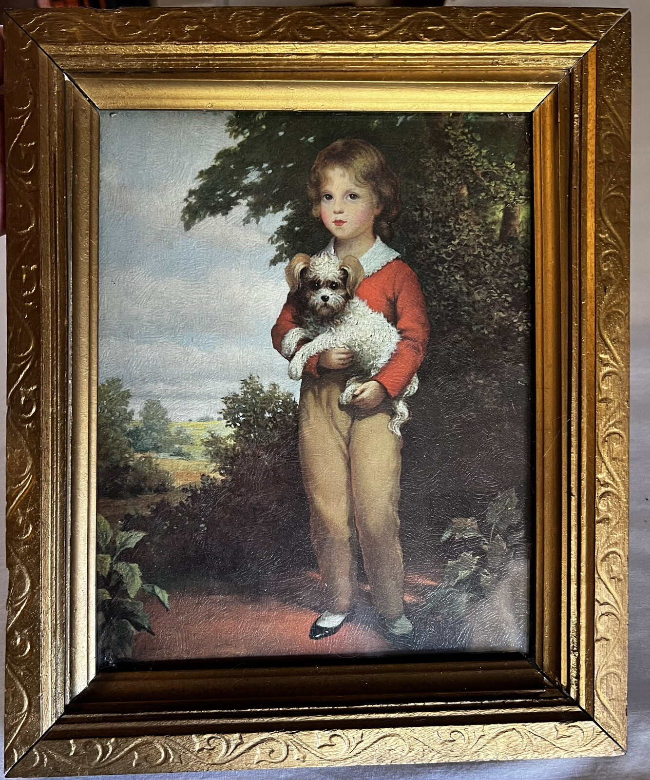 “MASTER SIMPSON” Print By Arthur William Devis Boy With Dog Vintage