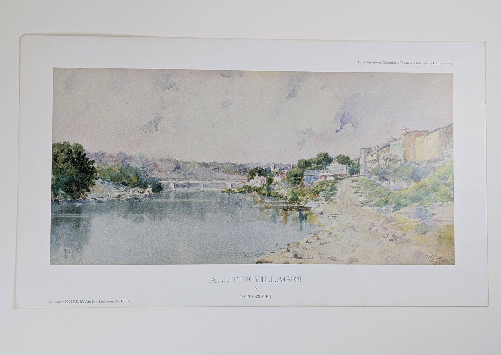Paul Sawyier 1993 Limited Edition Numbered Print All The Villages Covered Bridge