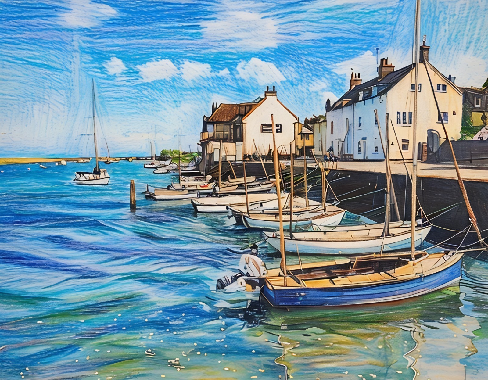 A4 Print Wall Poster Prints Posters Paint gift picture Wells Next The Sea Boats
