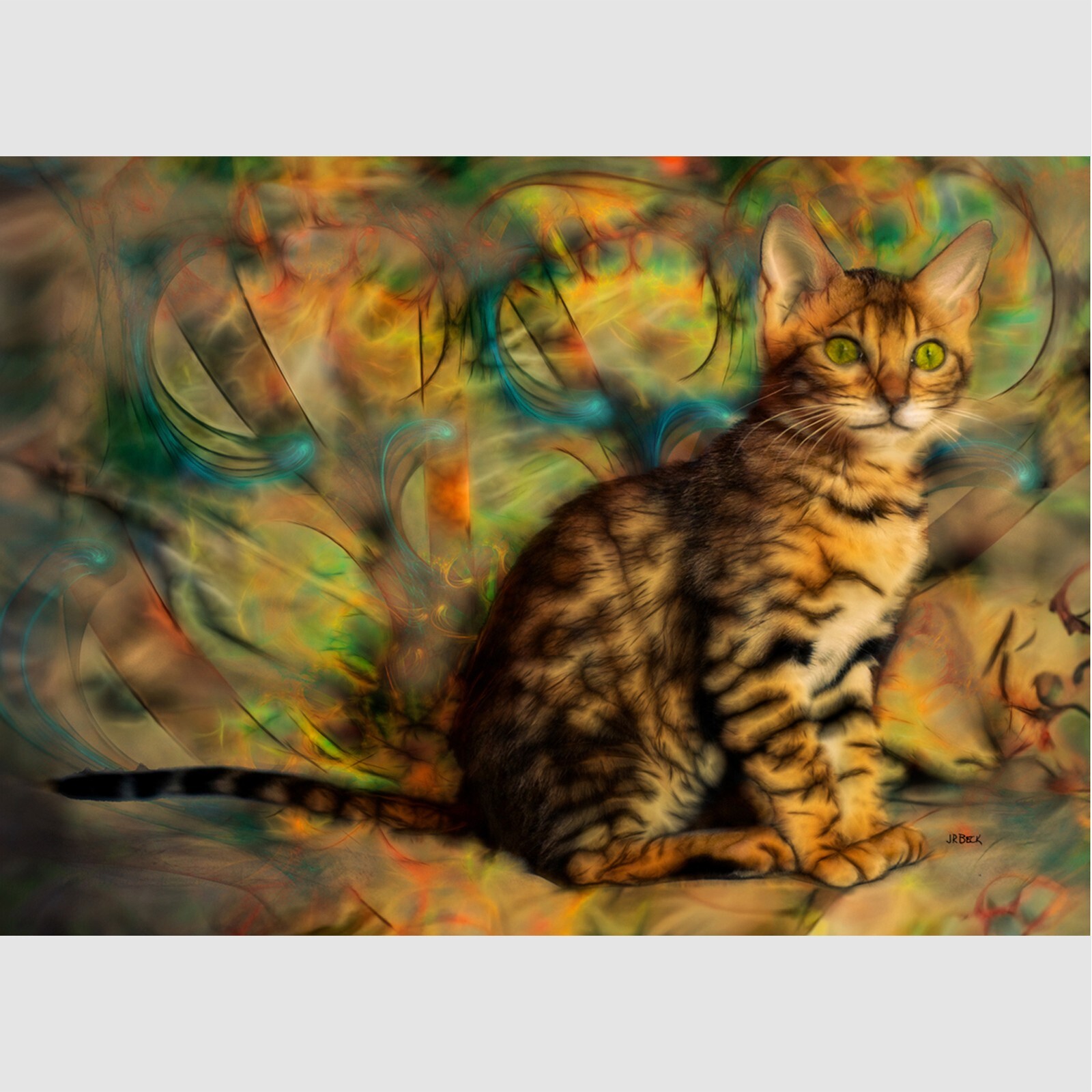 ACEO Art Card Cat Print (2.5″ x 3.5″) Bengal Kitten – Signed by Artist